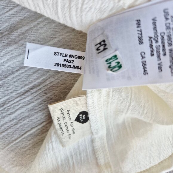 NWoT Madewell Crinkle Eyelet Trim Button-Front Blouse Cotton Ivory NG899 - Picture 11 of 14